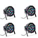 LEOFLA 4 koplampen, 18 watt, Rgb met geluidssensor, 18 leds, verschillende kleuren, discotheek licht
