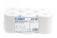 Funny Handdoekrollen 20 cm 1-laags gerecycled papier wit 6 rollen
