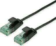 Roline RM UTP DataCenter Patchkabel Cat.6A (Klasse EA), extra dun, zwart, 0,5 m