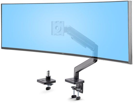 StarTech.com Monitorarm voor Bureau, 49 inch 32:9 Ultrawide Curved, Mechanische Veer, VESA, Zwart