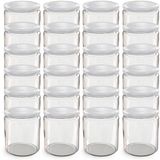 Oputec 24x 405ml inmaakpotten / voorraadpotten TO Ø 82 mm – glazen jampotten – metalen schroefdeksel wit – conservenpotten