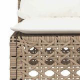 vidaXL 10-delige Loungeset met kussens, poly rattan, beige
