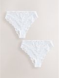 Next Dames Set van 2 Kanten Slips Wit