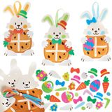 Baker Ross WA132 Hot Cross Bunny Mix & Match-decoratiesets - Pakket van 8, schuimrubberen knutselsets voor paasdecoraties