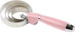 Waldhausen Brosse métallique avec poignée en gel 24 cm - Soins des chevaux - Rose clair avec poignée en gel