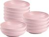 Plasticforte Bols à soupe - 10x - D22 x H5.5 cm - vieux rose - plastique - incassable - vaisselle