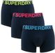 Superdry BOXER TRIPLE PACK Heren Onderbroek - Raven Black Marl