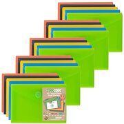 eco-eco A7 50% Gerecycleerde Diverse Kleuren Druk Stud Popper Portemonnee, Plastic Mappen (Pack van 25), eco077x25