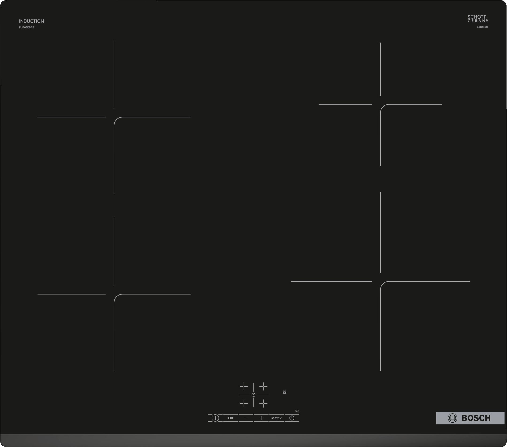 Bosch PUE63KBB5D - Inductiekookplaat - 59.2 cm - Zwart