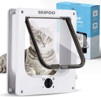 Skipoo Kattenluik met Tunnel - Wit - 4 Vergrendelingsstanden - Voor Grote Katten