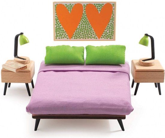 Djeco - Poppenhuis Slaapkamer | The Parents Bedroom - Hout - Multi