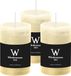 Wiedemann Cilinderkaars/stompkaars - 3x - rustieke kaars - creme wit - 6 x 9 cm - 69 branduren