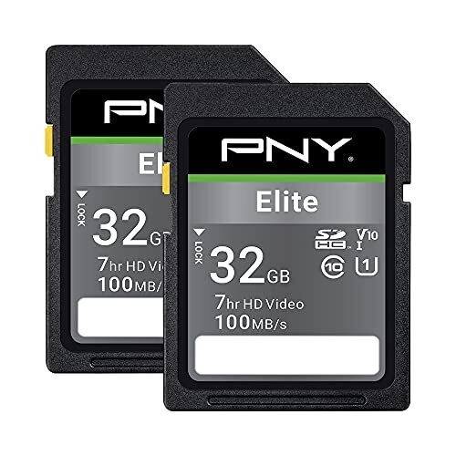 PNY 32GB Elite Class 10 U1 V10 SDHC Flash Geheugenkaart 2-Pack