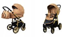 BabyLux® Kinderwagen 2in1 – COLORLUX - Sand Pearl GOLD FRAME