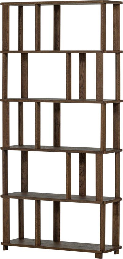 WOOOD Riss Boekenkast - Eikenhout - Naturel - 186x90x30