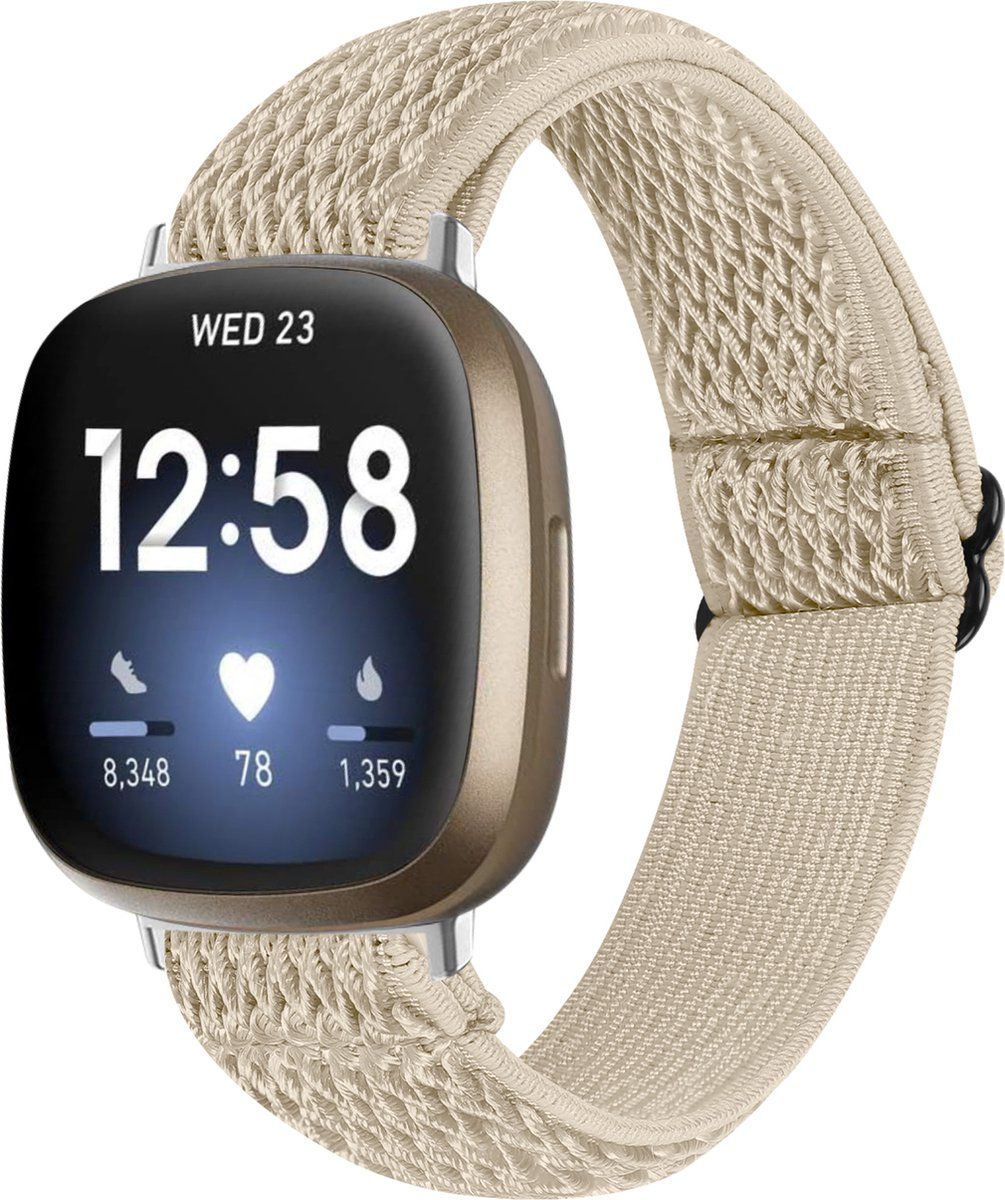 YONO Nylon Stretch Bandje Fitbit Versa 4 / Sense 2 - Champagne