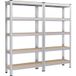 Songmics - Lot De 2 Étagères Rayonnage Charge Lourde 5 Niveaux – Acier Zingué – Capacité 650 Kg – Dimensions 30 X 75 X 150 Cm – Kits Anti-basculement Inclus