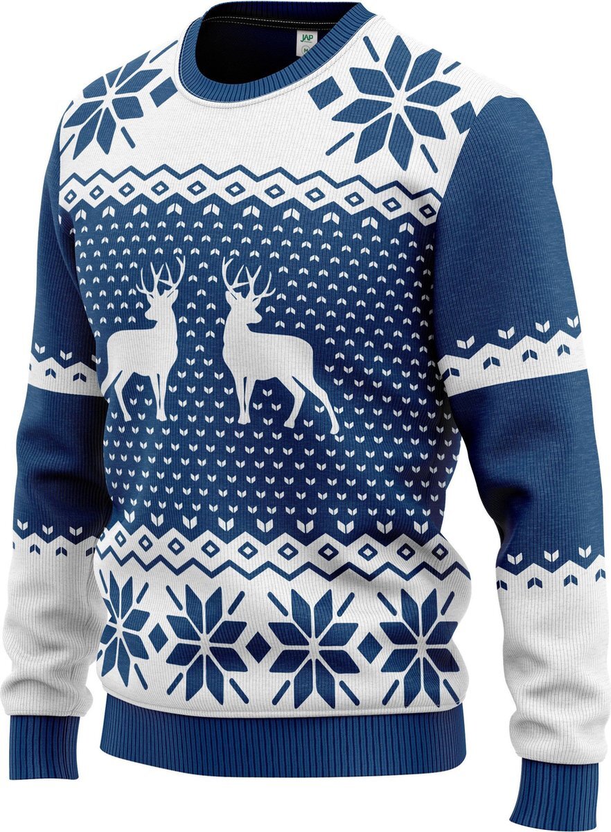 JAP Christmas JAP Foute kersttrui - Classic One - Kerst - Dames en heren - Kerstcadeau volwassenen - XXL - Blauw