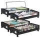 Boîtes de rangement sous lit sur roulettes, lot de 4, couleur noire, dimensions : 78,5 x 43,5 x 17 cm