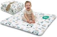 Speeltapijt Afrika Speeltapijt voor baby's, 100 x 100 cm, gewatteerd, kruipdeken, opvouwbaar en wasbaar op 30 graden, voor slaapkamer, woonkamer, park en reizen, kindertapijt, Oeko-Tex Afrika gecertificeerd