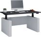 VCM Salia Bureau réglable en hauteur électriquement 140x80 cm Blanc/Anthracite