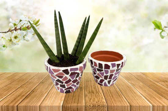 DIY Mozaïek Bloempot Oud-roze - Little Creations