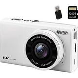 SZSMART DC422W 5K 96MP Appareil photo numérique, 6x zoom optique, double objectif, autofocus, pour vloggers + carte mémoire 128 Go