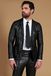 D'Arienzo Blazer cuir plongé noir avec deux boutons, Taille 54/XXL, Couleur Noir