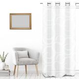 Soleil d'Ocre Cirkel Sluier Bij Oogjes, Polyester, Wit, 140 x 250 cm