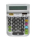 Idena 505292 - Bureaurekenmachine TR 450, 12-cijferig display, batterijvoeding, zonne-energie, wortelberekening, percentageberekening, geheugenfunctie, zilverkleurig