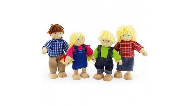 pintoy 13555 Houten Boeren Familie Figuren 4 Stuks