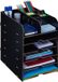 Merkloos Relaxdays bureau organizer met 12 vakken - 34,5 x 25 x 32 cm - brievenbak - mdf - zwart