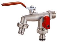 Sans marque Robinet de jardin double en laiton 1/2" – Bec double pour tuyau d'arrosage
