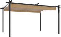 vidaXL Tuinprieel met uittrekbaar dak 4x3 m taupe