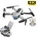 Ky910 Drone pliable avec 4K caméra unique, 3 batteries, autonomie de 12 min, Gris