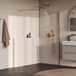 Brauer Oblivion - Inloopdouche - Helder Glas - 110 x 200 cm - incl. Glascoating - PVD Koper Geborsteld