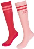 Kentucky Horsewear Sokken stripes set of 2 pink/lichtrooze 35/40