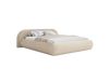 Lit rembourré 160x200 avec coffre, bouclé, beige clair