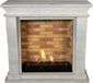 Xaralyn Bio-ethanol haard - Kreta-Mini BST-SWP - wit gepolijst natuursteen - 3 KW verwarming - haardombouw inclusief inbouwhaard - schouw