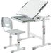 MOZOS DC-SET-GREY: Bureau d'enfant réglable avec chaise, gris