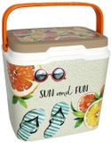Sunnydays Beach Vibes Koelbox - 29 liter - kunststof - summer print - 39 x 27 x 37 cm