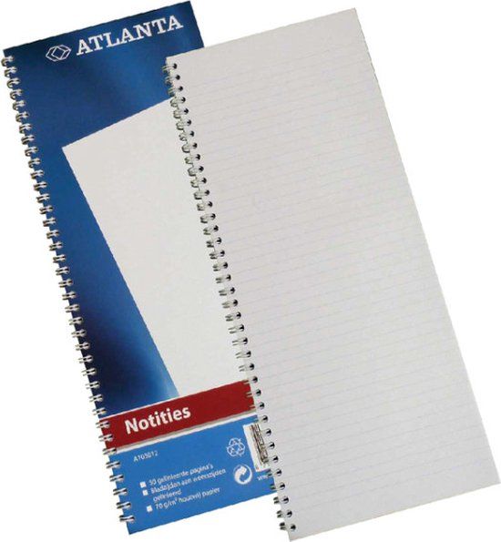 Djois Notitieboek Smal Folio Atlanta Spiraal Blauw