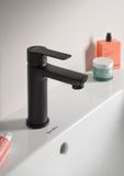 Duravit D-Code ééngreeps wastafelmengkraan M, met trekstang FreshStart, MinusFlow zwart M.