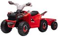 HOMCOM Kinderquad, elektrisch kinderquad, 6V elektrische auto met aanhanger, rood, metaal