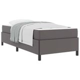 vidaXL Cadre de lit avec matelas, gris, 90 x 190 cm, tissu