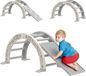 Klimtoestel pour enfants - 4-en-1 - Arche d'escalade, balançoire, toboggan, rampe - Convient aux enfants de 3-6 ans - 164x70x57 cm - Convient pour une utilisation intérieure et extérieure - Plastique - Gris et blanc