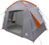 vidaXL Huisje Tent 3-persoons Grijs en Oranje Polyester