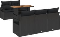 vidaXL - Tuinbank - Set - 6-delig - 5-Zitplaatsen - Zwart