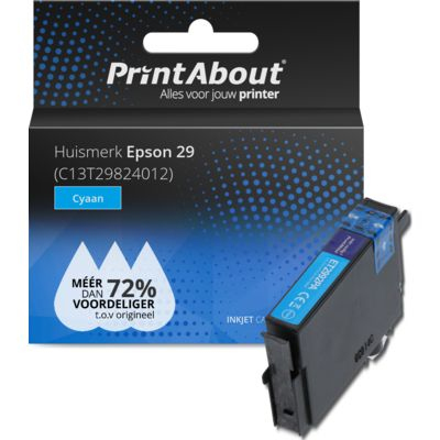 PrintAbout Huismerk Epson 29 (C13T29824012) Inktcartridge Cyaan