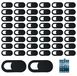 Housse de webcam pour ordinateur portable, téléphone - Glissière - 50 pièces - Ultra-mince 0,7 mm - Noir
